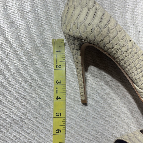 Zara Neutral Snakeskin Peep Toe Pump - Picture 4 of 9